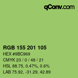 Color code: RGB 155 201 105 | qconv.com