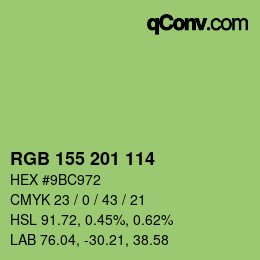 Color code: RGB 155 201 114 | qconv.com