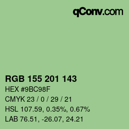 Color code: RGB 155 201 143 | qconv.com