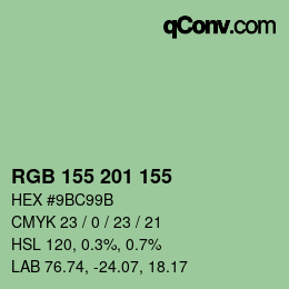 Color code: RGB 155 201 155 | qconv.com