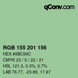 カラーコード: RGB 155 201 156 | qconv.com