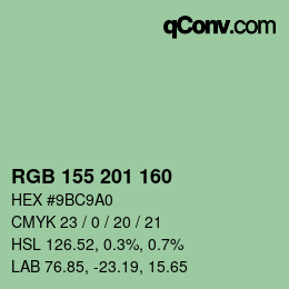 Color code: RGB 155 201 160 | qconv.com