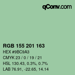 Color code: RGB 155 201 163 | qconv.com