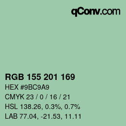 Color code: RGB 155 201 169 | qconv.com