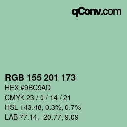 Color code: RGB 155 201 173 | qconv.com