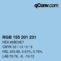 カラーコード: RGB 155 201 231 | qconv.com