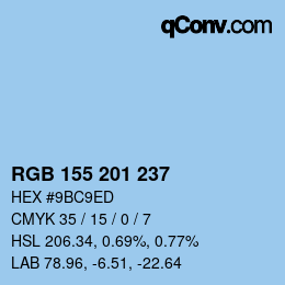 Color code: RGB 155 201 237 | qconv.com