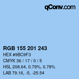 Color code: RGB 155 201 243 | qconv.com