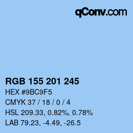 Color code: RGB 155 201 245 | qconv.com