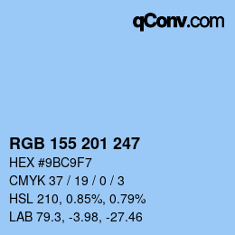 Color code: RGB 155 201 247 | qconv.com