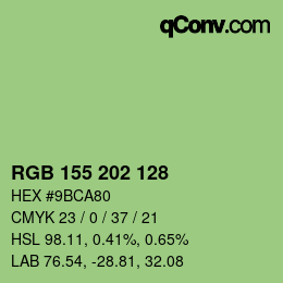 カラーコード: RGB 155 202 128 | qconv.com