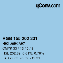 カラーコード: RGB 155 202 231 | qconv.com