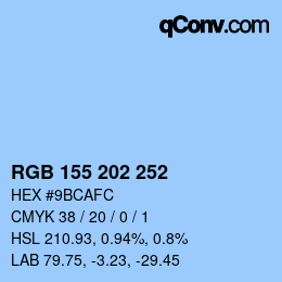 カラーコード: RGB 155 202 252 | qconv.com
