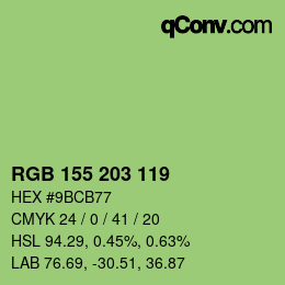 カラーコード: RGB 155 203 119 | qconv.com