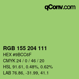 Color code: RGB 155 204 111 | qconv.com