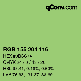 カラーコード: RGB 155 204 116 | qconv.com