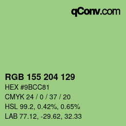 颜色代码: RGB 155 204 129 | qconv.com