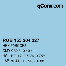 Color code: RGB 155 204 227 | qconv.com