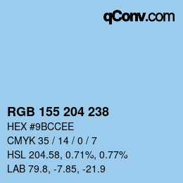 カラーコード: RGB 155 204 238 | qconv.com
