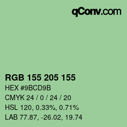 カラーコード: RGB 155 205 155 | qconv.com