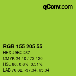 Color code: RGB 155 205 55 | qconv.com