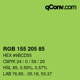 Color code: RGB 155 205 85 | qconv.com