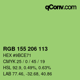 Color code: RGB 155 206 113 | qconv.com
