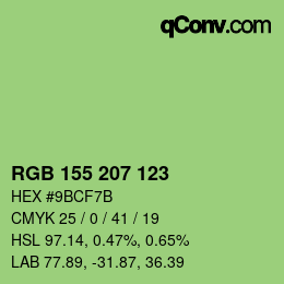 Color code: RGB 155 207 123 | qconv.com