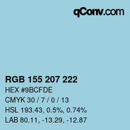 カラーコード: RGB 155 207 222 | qconv.com