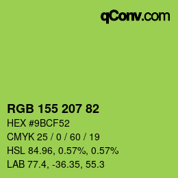 Color code: RGB 155 207 82 | qconv.com