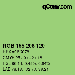 颜色代码: RGB 155 208 120 | qconv.com