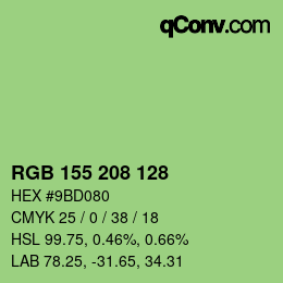 カラーコード: RGB 155 208 128 | qconv.com