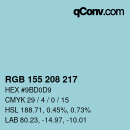 Color code: RGB 155 208 217 | qconv.com