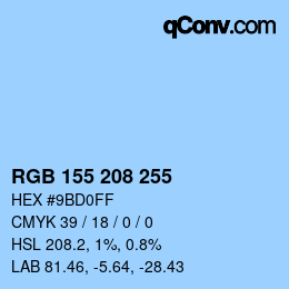 Color code: RGB 155 208 255 | qconv.com