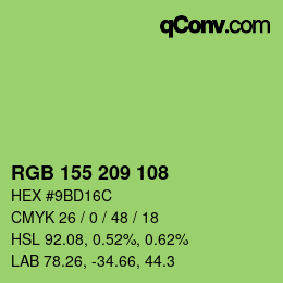 カラーコード: RGB 155 209 108 | qconv.com
