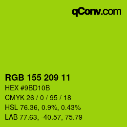 カラーコード: RGB 155 209 11 | qconv.com