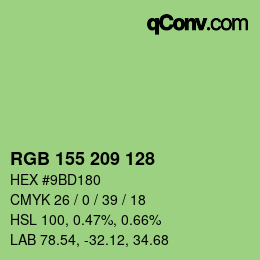 颜色代码: RGB 155 209 128 | qconv.com