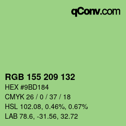 カラーコード: RGB 155 209 132 | qconv.com