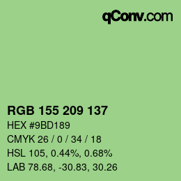 Color code: RGB 155 209 137 | qconv.com