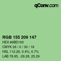 Color code: RGB 155 209 147 | qconv.com