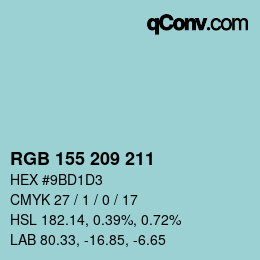 Color code: RGB 155 209 211 | qconv.com