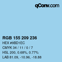 Color code: RGB 155 209 236 | qconv.com