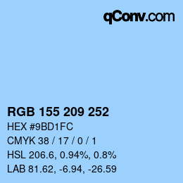 Color code: RGB 155 209 252 | qconv.com