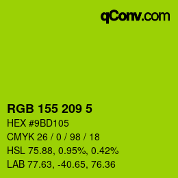 カラーコード: RGB 155 209 5 | qconv.com