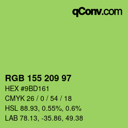 颜色代码: RGB 155 209 97 | qconv.com