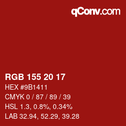 Color code: RGB 155 20 17 | qconv.com