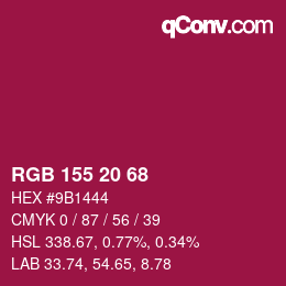 カラーコード: RGB 155 20 68 | qconv.com