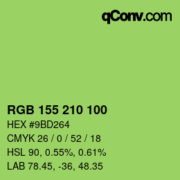 カラーコード: RGB 155 210 100 | qconv.com