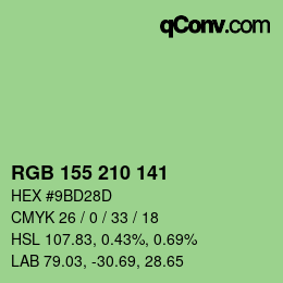 カラーコード: RGB 155 210 141 | qconv.com