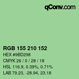 カラーコード: RGB 155 210 152 | qconv.com